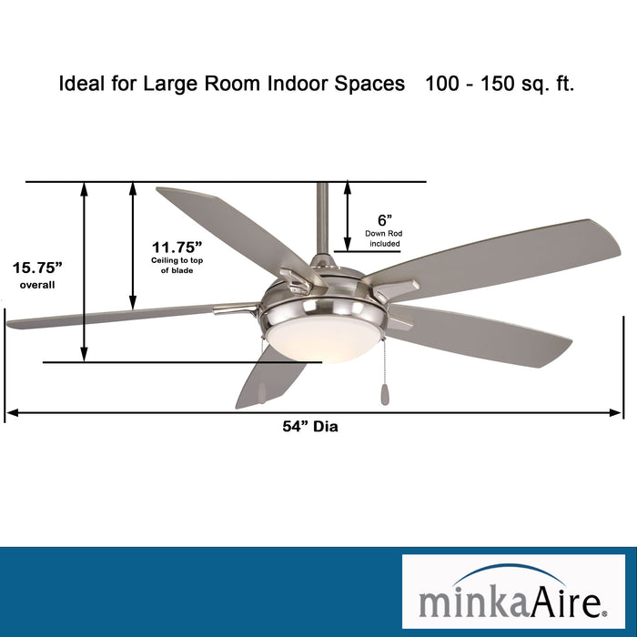 Minka Aire F534L-BN Luna-Aire Brushed Nickel 54" LED Ceiling Fan