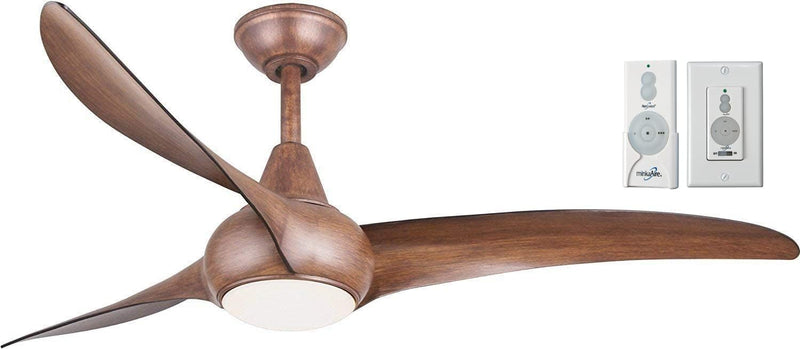 Minka Aire Light Wave 52 in. LED Koa Ceiling Fan with Remote & Wall Controls