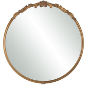 Gildara Antique Gold Mirror | Classic Ornate Round Engineered Wood Frame Bathroom Vanity Mirror (28 in. W x 29 in. H x 1 in. D)