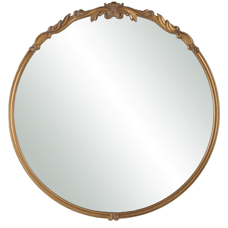 Gildara Antique Gold Mirror | Classic Ornate Round Engineered Wood Frame Bathroom Vanity Mirror (28 in. W x 29 in. H x 1 in. D)