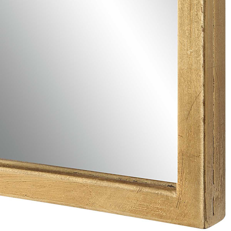 Gildra Gold Leaf Mirror | Modern Rectangle Iron Frame Bathroom Vanity Mirror (22 in. W x 36 in. H x 1 in. D)