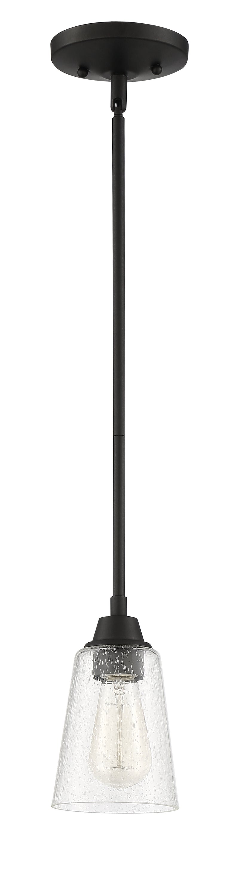 Craftmade 41991-ESP-CS Grace 1 Light Mini Pendant -Espresso (Clear Seeded Glass)