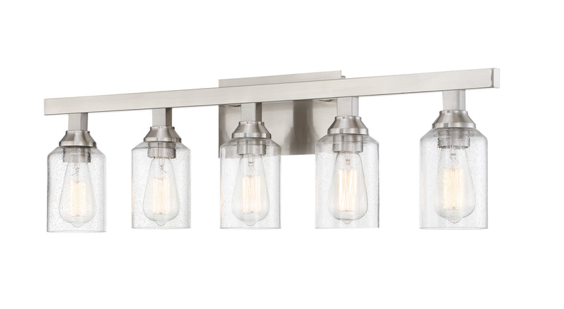 Craftmade 53105-BNK Chicago 5 Light Bathroom Vanity Light -Brushed Polished Nickel