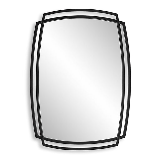Dovick Satin Black Mirror | Modern Rectangle Iron Frame Bathroom Vanity Mirror Mounted Vertical or Horizontal (23 in. W x 32 in. H x 1 in. D)