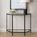 Orluna Console Table | Satin Black with Tempered Glass Shelves (36 in. W x 30 in. H x 12 in. D)