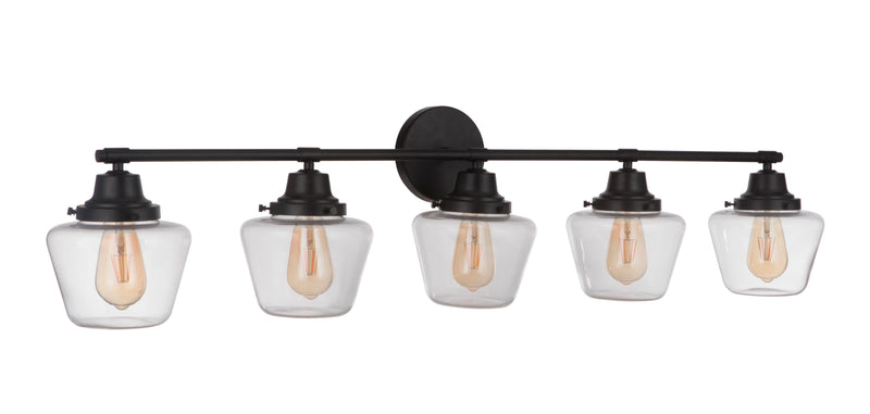 Craftmade 19548FB5 Essex 5 Light Bathroom Vanity Light -Flat Black