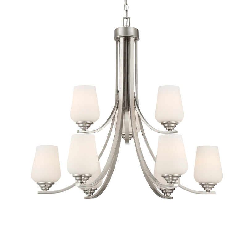 Minka Lavery Shyloh 9 Light Chandelier Fixture-Brushed Nickel - ALCOVE LIGHTING