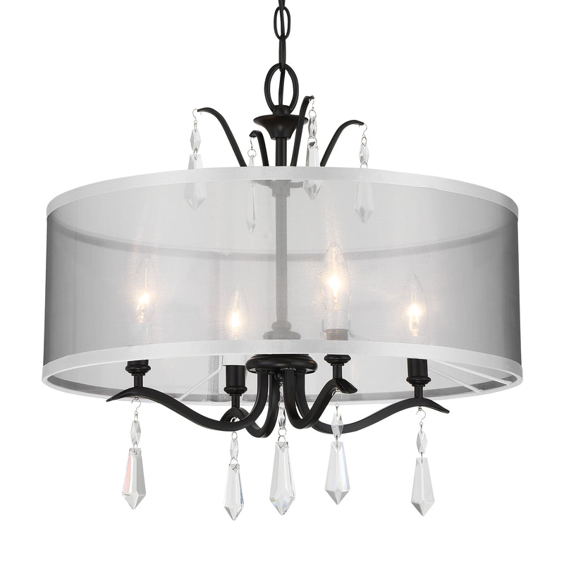 Minka Lavery Laurel Estate 4 Light Foyer Semi Flush Mount-Coal
