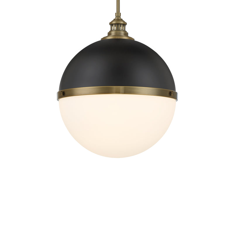 Minka Lavery Vorey 20" 1 Light Pendant-Coal And Oxidized Aged Brass