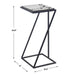 Fortica Accent Table | Black Powder Coat and Thick Cast Glass Top (12 in. W x 25 in. H x 11 in. D)