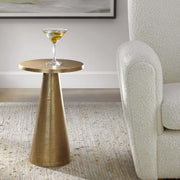 Anvik Antique Brass Accent Table (13 in. W x 20 in. H)