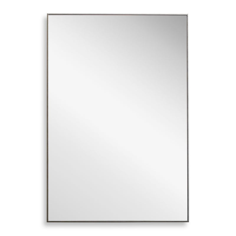 Moden Silver Mirror | Modern Rectangle Frame Bathroom Vanity Mirror Mounted Vertical or Horizontal (21 in. W x 31 in. H x 1 in. D)