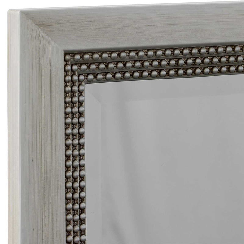 Vossa Warm Silver Mirror | Modern Rectangle Polystyrene Frame Bathroom Vanity Mirror Mounted Vertical or Horizontal (24 in. W x 36 in. H x 1 in. D)