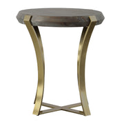 Uttermost Unite Brass Leg Wood Side Table - ALCOVE LIGHTING