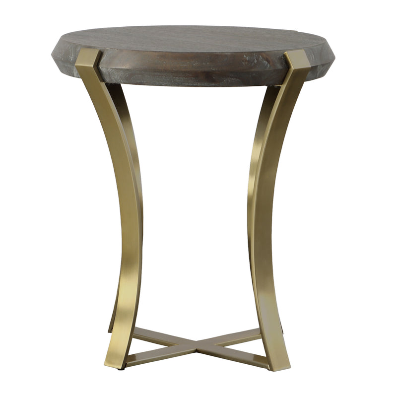 Uttermost Unite Brass Leg Wood Side Table - ALCOVE LIGHTING