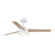 Cassini 52 in. Smart Matte White Modern Ceiling Fan with LED Light and Remote - ALCOVE LIGHTING