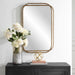 Domora Brushed Gold with Silver Highlights Mirror | Modern Rectangle Iron Frame Bathroom Vanity Mirror with Rounded Corners Mounted Vertical or Horizontal (24 in. W x 36 in. H x 1 in. D)
