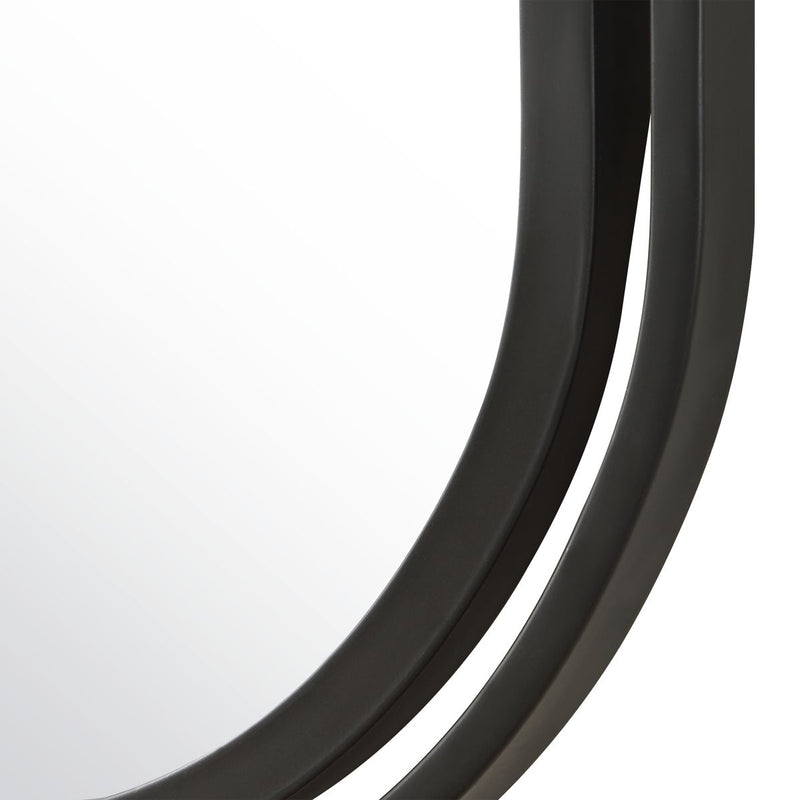 Solix Matte Black Mirror | Modern Rectangle Iron Frame Bathroom Vanity Mirror Mounted Vertical or Horizontal (22 in. W x 40 in. H x 1 in. D)