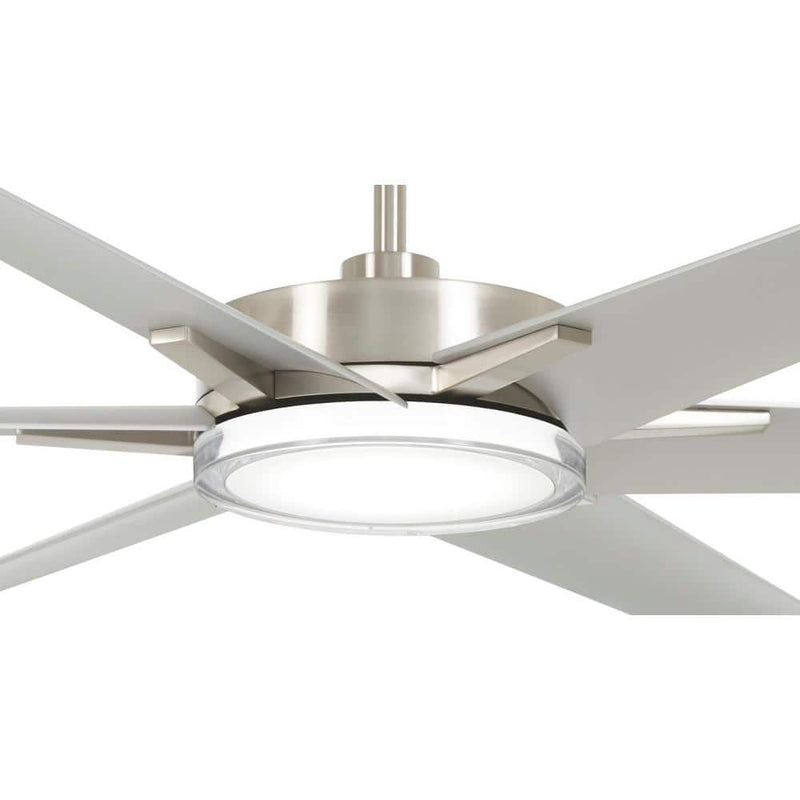 Minka Aire Deco F866L-BNW 65-Inch LED Outdoor Modern Ceiling Fan in Brushed Nickel with Remote