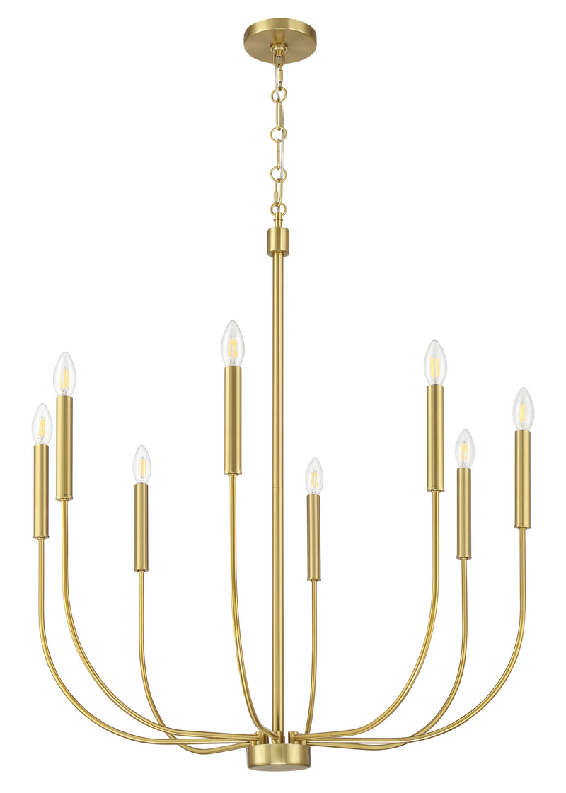 Craftmade 59828-SB Traci 8 Light Chandelier -Satin Brass