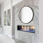 Bravik Matte Black Mirror | Modern Round Engineered Polymer Frame Bathroom Vanity Mirror (43 in. W x 43 in. H x 1 in. D)