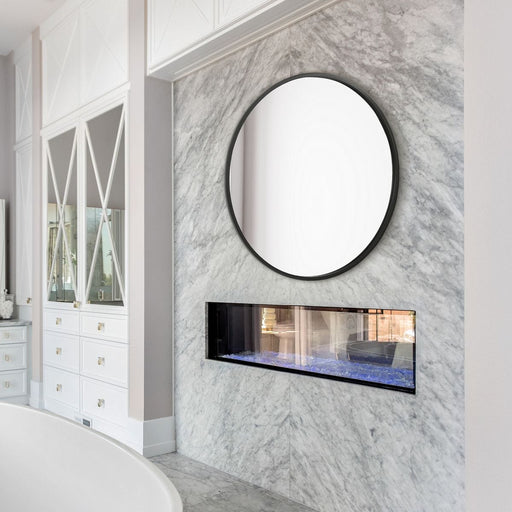 Bravik Matte Black Mirror | Modern Round Engineered Polymer Frame Bathroom Vanity Mirror (43 in. W x 43 in. H x 1 in. D)