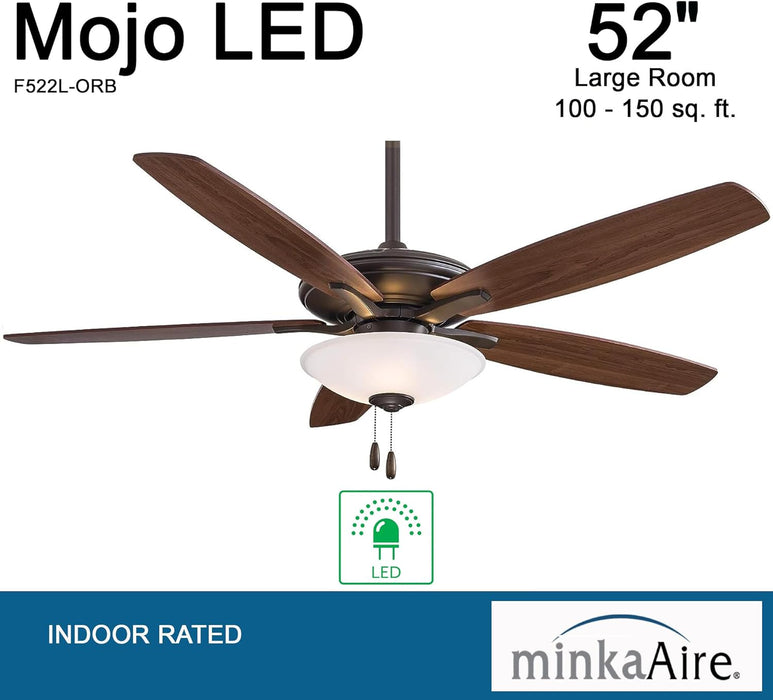 Minka Aire F522L-ORB Mojo 52" Oil Rubbed Bronze Ceiling Fan with LED Light