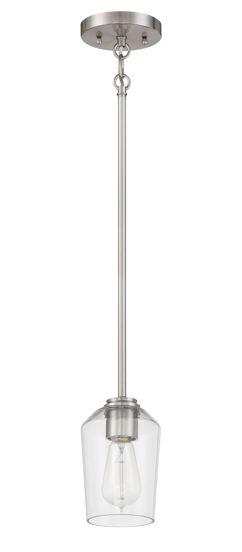 Craftmade 56191-BNK Shayna 1 Light Mini Pendant -Brushed Polished Nickel