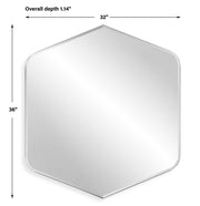 Gemura Black Mirror | Modern Diamond Polystyrene Frame Bathroom Vanity Mirror with Rounded Corners (32 in. W x 36 in. H x 1 in. D)