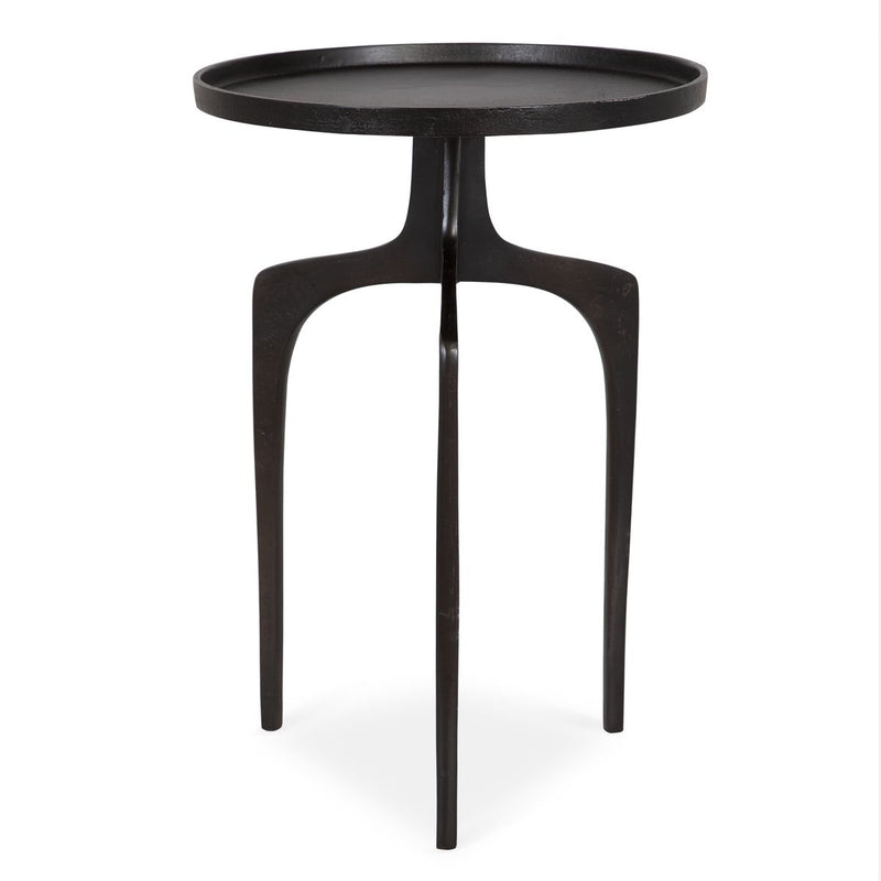 Century Accent Table | Textured Espresso and Solid Round Top (15 in. W x 22 in. H)