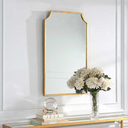 Gildra Gold Leaf Mirror | Modern Rectangle Iron Frame Bathroom Vanity Mirror (22 in. W x 36 in. H x 1 in. D)