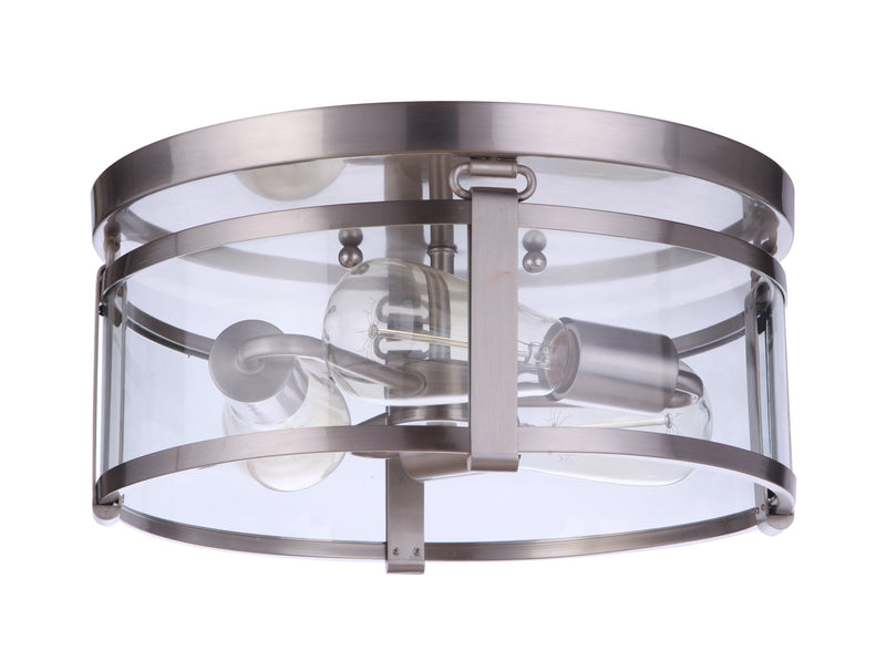 Craftmade 55383-BNK Elliot 3 Light Flush Mount -Brushed Polished Nickel