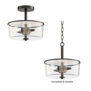 Maxim 5692CLBK Fuller 2 Light Semi Flush/Pendant Convertible | Black