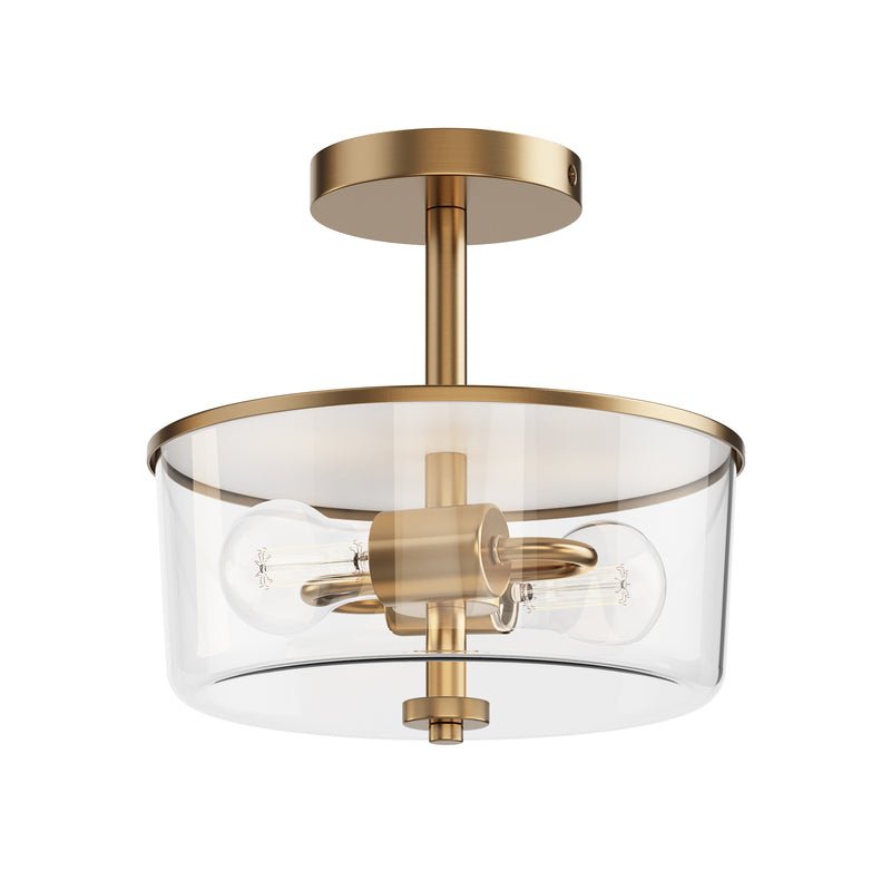 Maxim 5692CLNAB Fuller 2 Light Semi Flush/Pendant Convertible | Natural Aged Brass