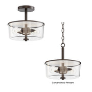 Maxim 5692CLOI Fuller 2 Light Semi Flush/Pendant Convertible | Oil Rubbed Bronze