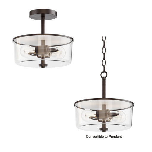 Maxim 5692CLOI Fuller 2 Light Semi Flush/Pendant Convertible | Oil Rubbed Bronze