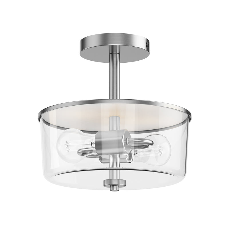 Maxim 5692CLSN Fuller 2 Light Semi Flush/Pendant Convertible | Satin Nickel