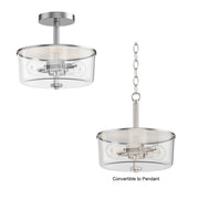 Maxim 5692CLSN Fuller 2 Light Semi Flush/Pendant Convertible | Satin Nickel