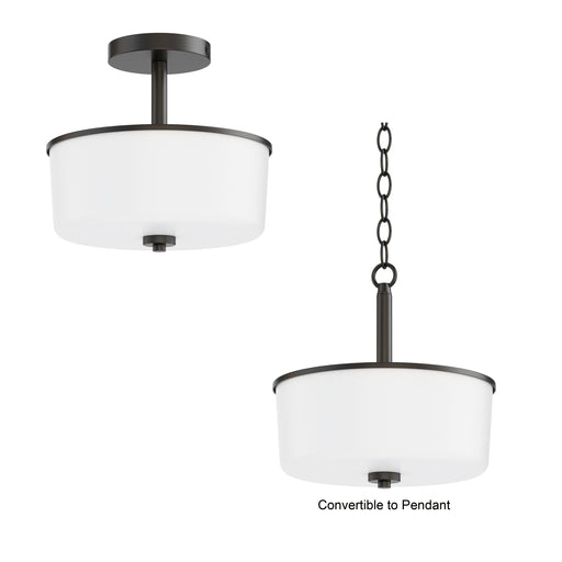 Maxim 5692WTBK Fuller 2 Light Semi Flush/Pendant Convertible | Black