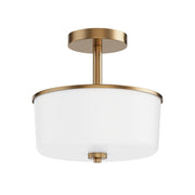 Maxim 5692WTNAB Fuller 2 Light Semi Flush/Pendant Convertible | Natural Aged Brass
