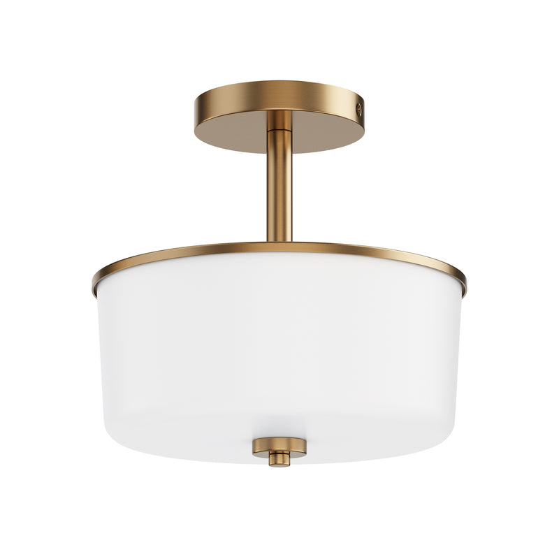 Maxim 5692WTNAB Fuller 2 Light Semi Flush/Pendant Convertible | Natural Aged Brass