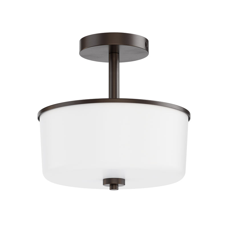 Maxim 5692WTOI Fuller 2 Light Semi Flush/Pendant Convertible | Oil Rubbed Bronze
