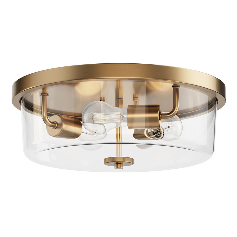 Maxim 5693CLNAB Fuller 3 Light Flush Mount | Natural Aged Brass