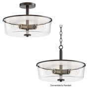 Maxim 5695CLBK Fuller 3 Light Semi Flush/Pendant Convertible | Black