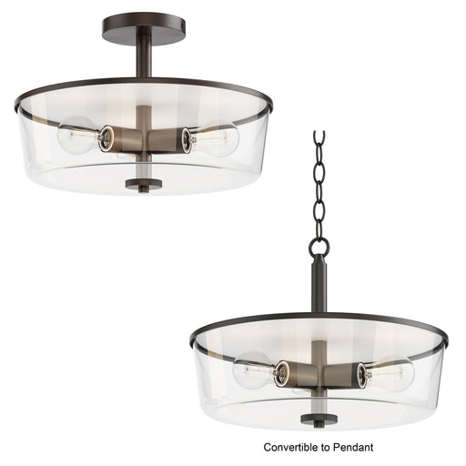 Maxim 5695CLBK Fuller 3 Light Semi Flush/Pendant Convertible | Black