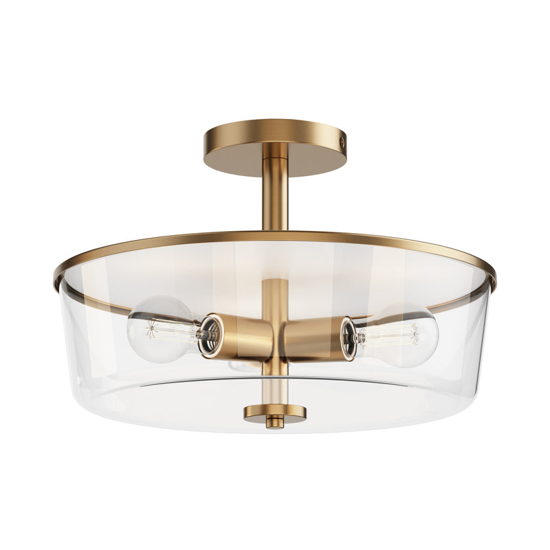 Maxim 5695CLNAB Fuller 3 Light Semi Flush/Pendant Convertible | Natural Aged Brass