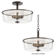 Maxim 5695CLOI Fuller 3 Light Semi Flush/Pendant Convertible | Oil Rubbed Bronze