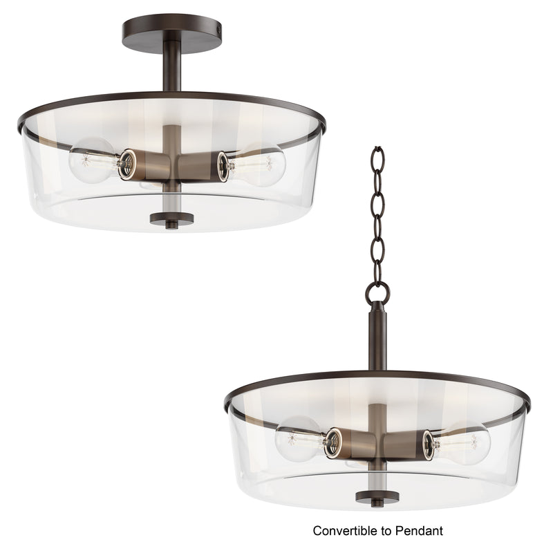 Maxim 5695CLOI Fuller 3 Light Semi Flush/Pendant Convertible | Oil Rubbed Bronze
