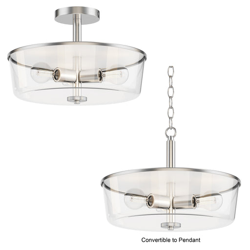 Maxim 5695CLSN Fuller 3 Light Semi Flush/Pendant Convertible | Satin Nickel