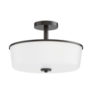 Maxim 5695WTBK Fuller 3 Light Semi Flush/Pendant Convertible | Black